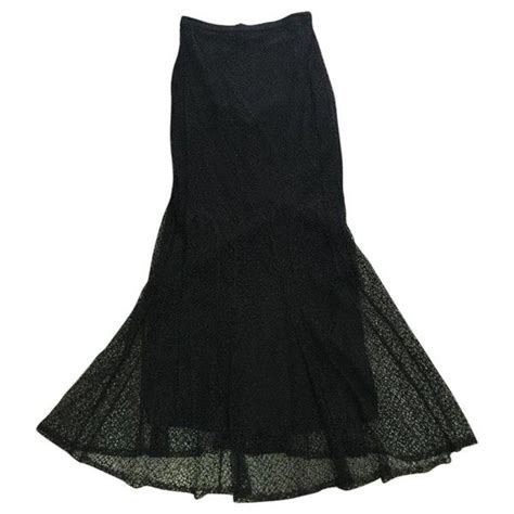 chanel black lace skirt|pre owned Chanel skirt.